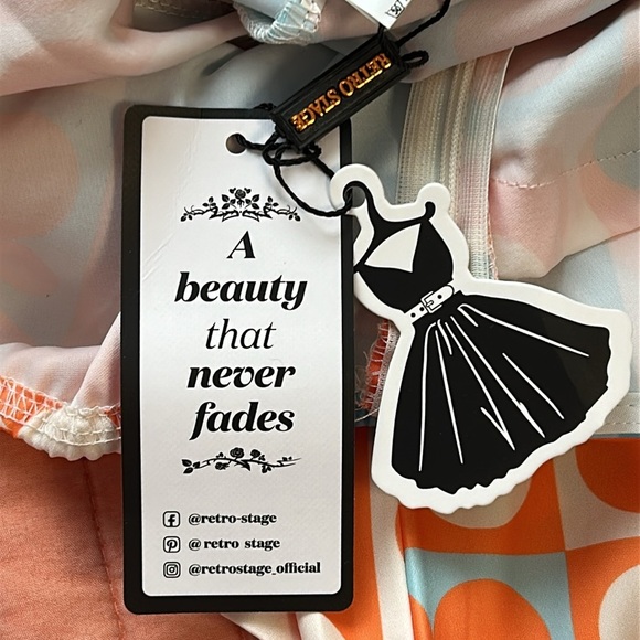 NWT Retro Stage 60s Inspired HALTER COLORBLOCK FLORAL SLEEVELESS JUMPSUIT sz 2XL - Picture 12 of 15